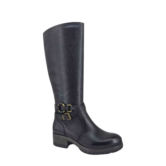 Toe view of Salvia Chacha Tall Heeled Side Zip Boot for women.