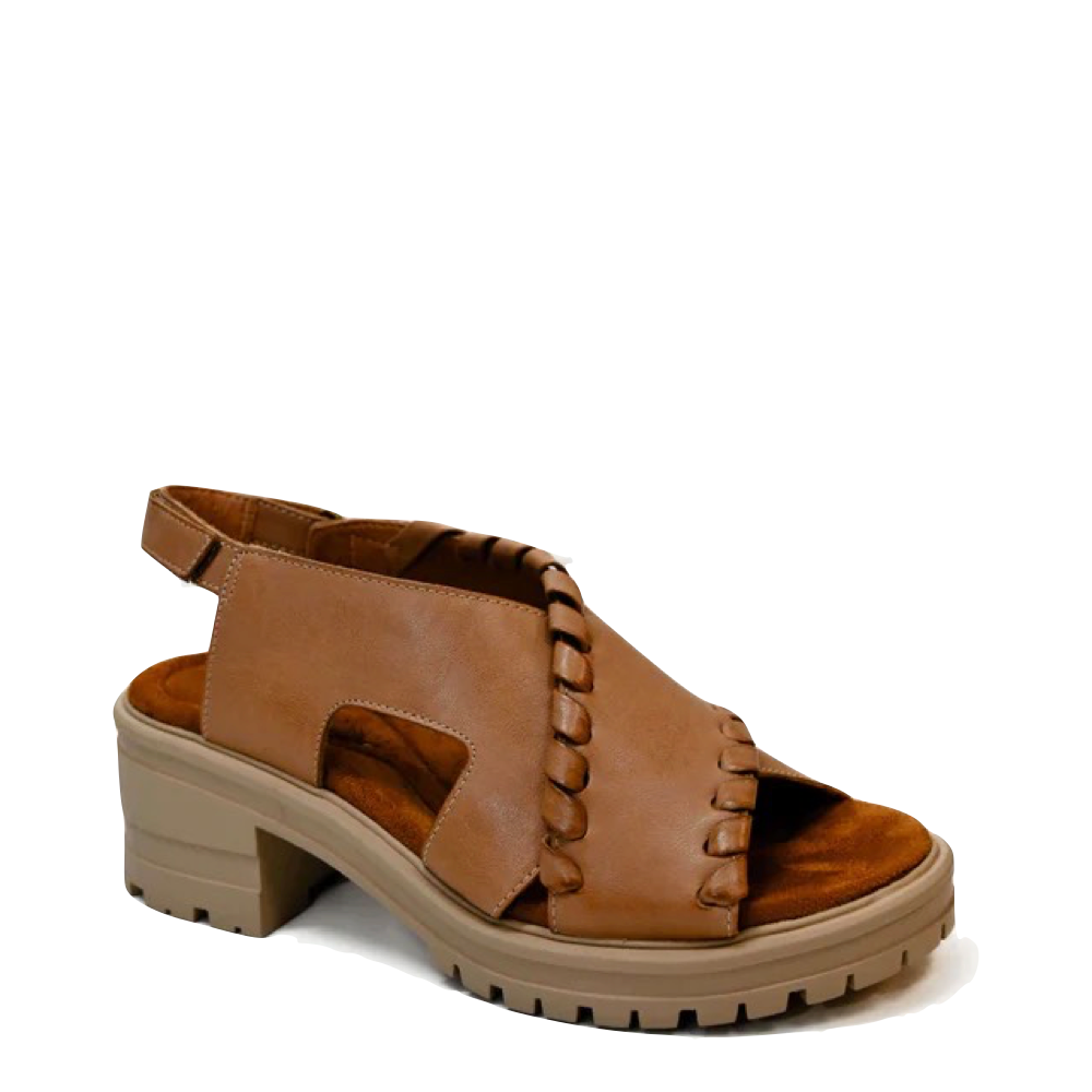 Side (right) view of Salvia Hef Heeled Sandal for women.