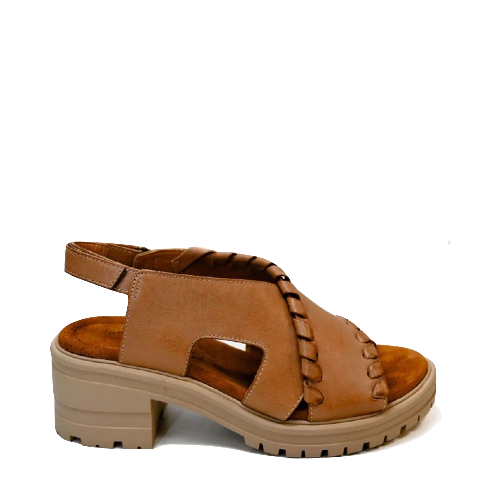 Side (right) view of Salvia Hef Heeled Sandal for women.