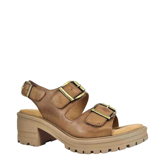 Side (right) view of Salvia Honey Heeled Sandal for women.