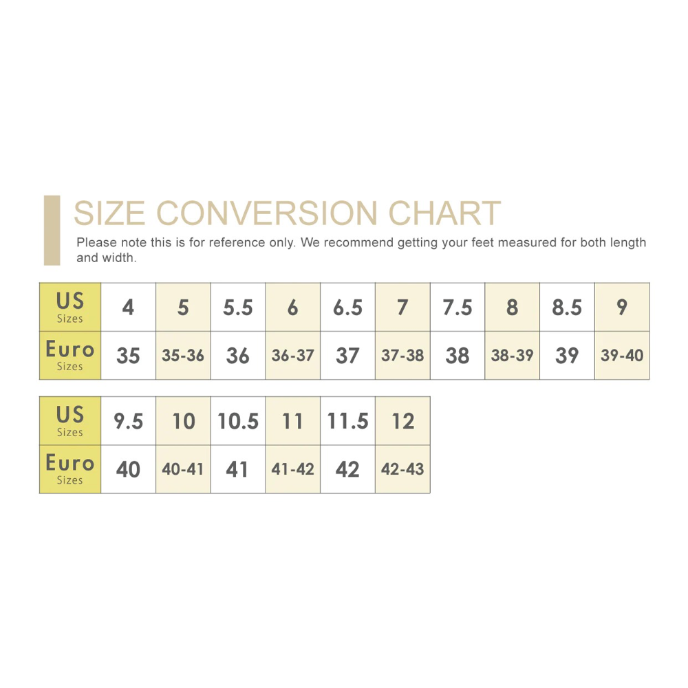 Salvia sizing chart.