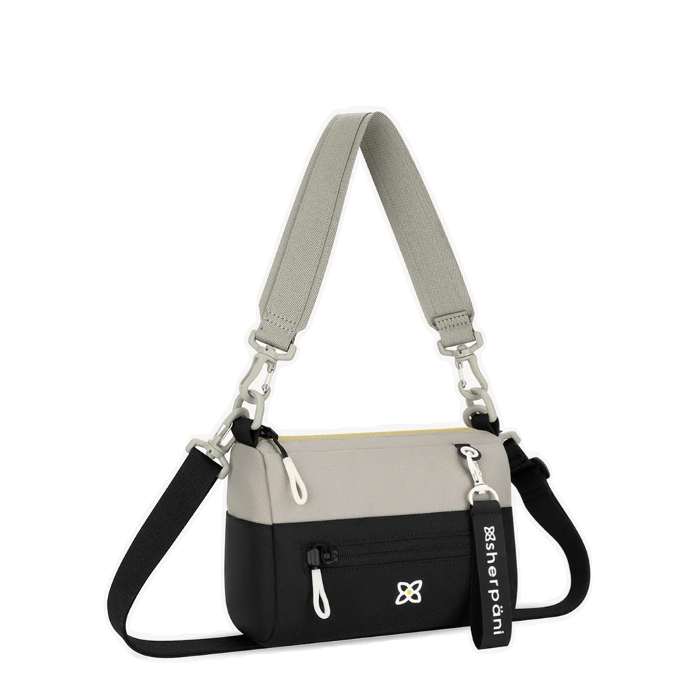 Front/side view of Sherpani Skye Mini Crossbody Shoulder Bag.