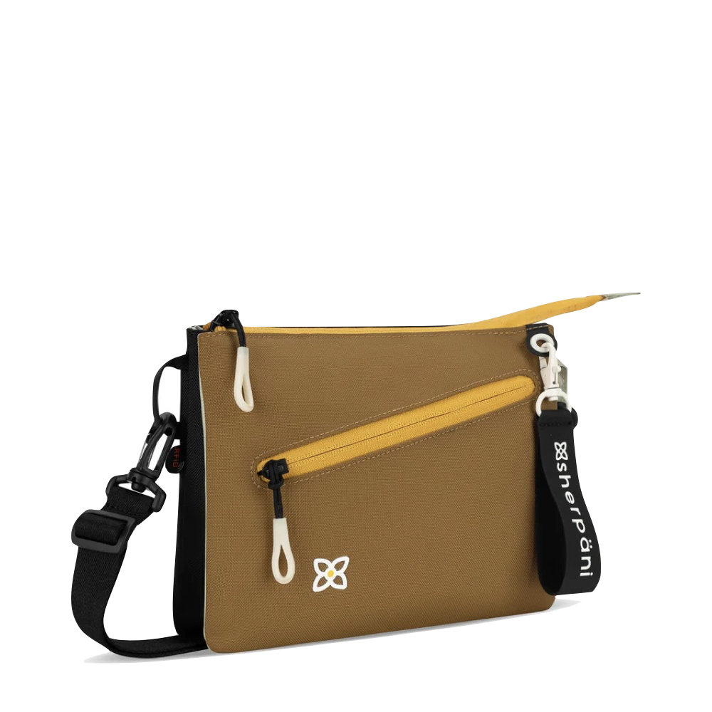 Front view of Sherpani Zoom Dual Pouch Crossbody Bag.
