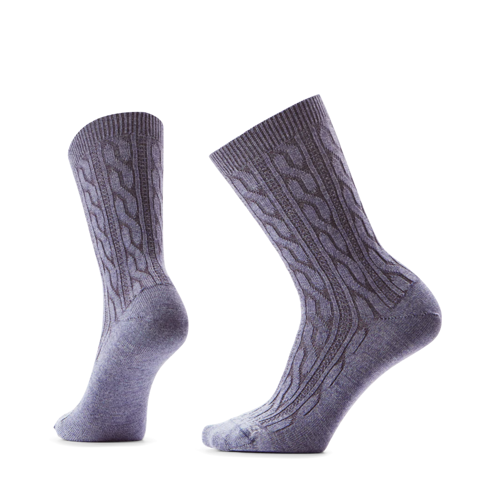 Side (left) view of Smartwool Everyday Cable Crew Socks.