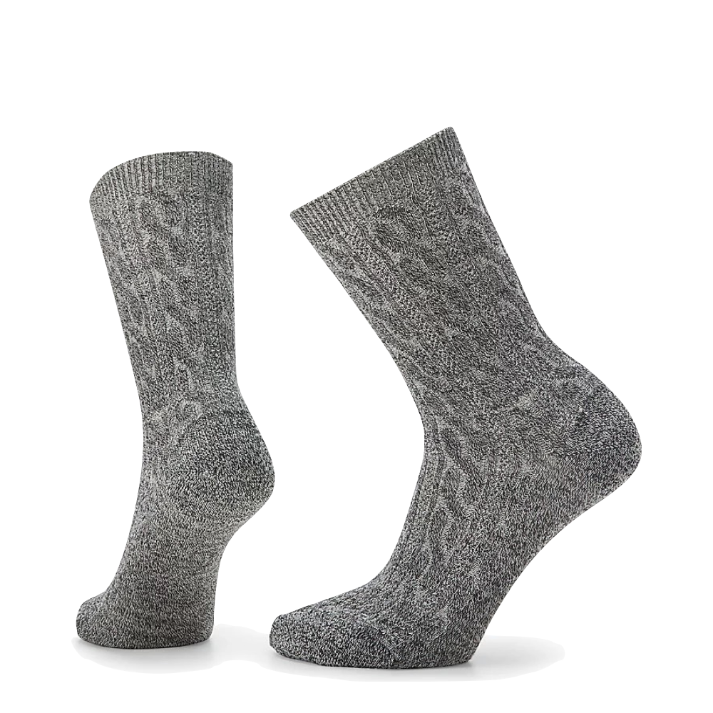 Side (left) view of Smartwool Everyday Cable Crew socks for women.