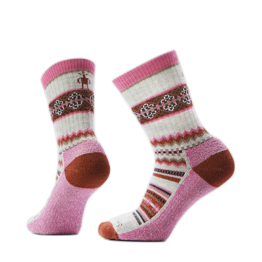 Side (left) view of Smartwool Everyday Cozy Snowed In Sweater Crew Socks for women.
