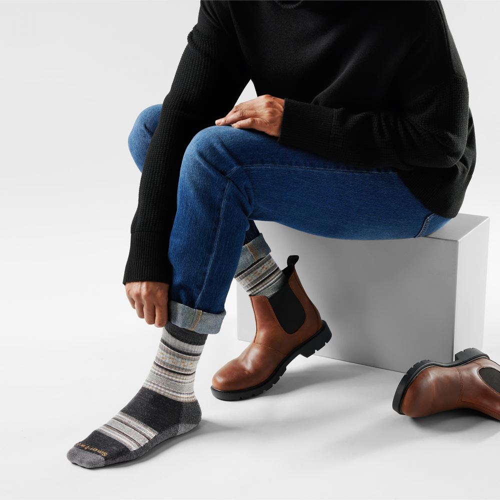 Model view of Smartwool Everyday ReGarita Crew Socks for women.