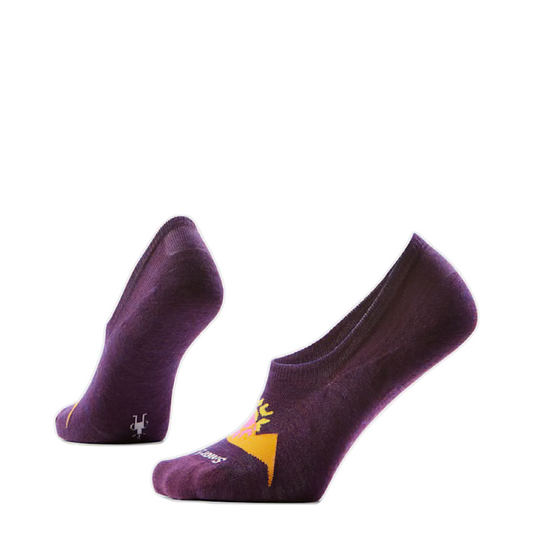 Side (left) and bottom view of Smartwool Everyday Sunrise No Show Socks for women.