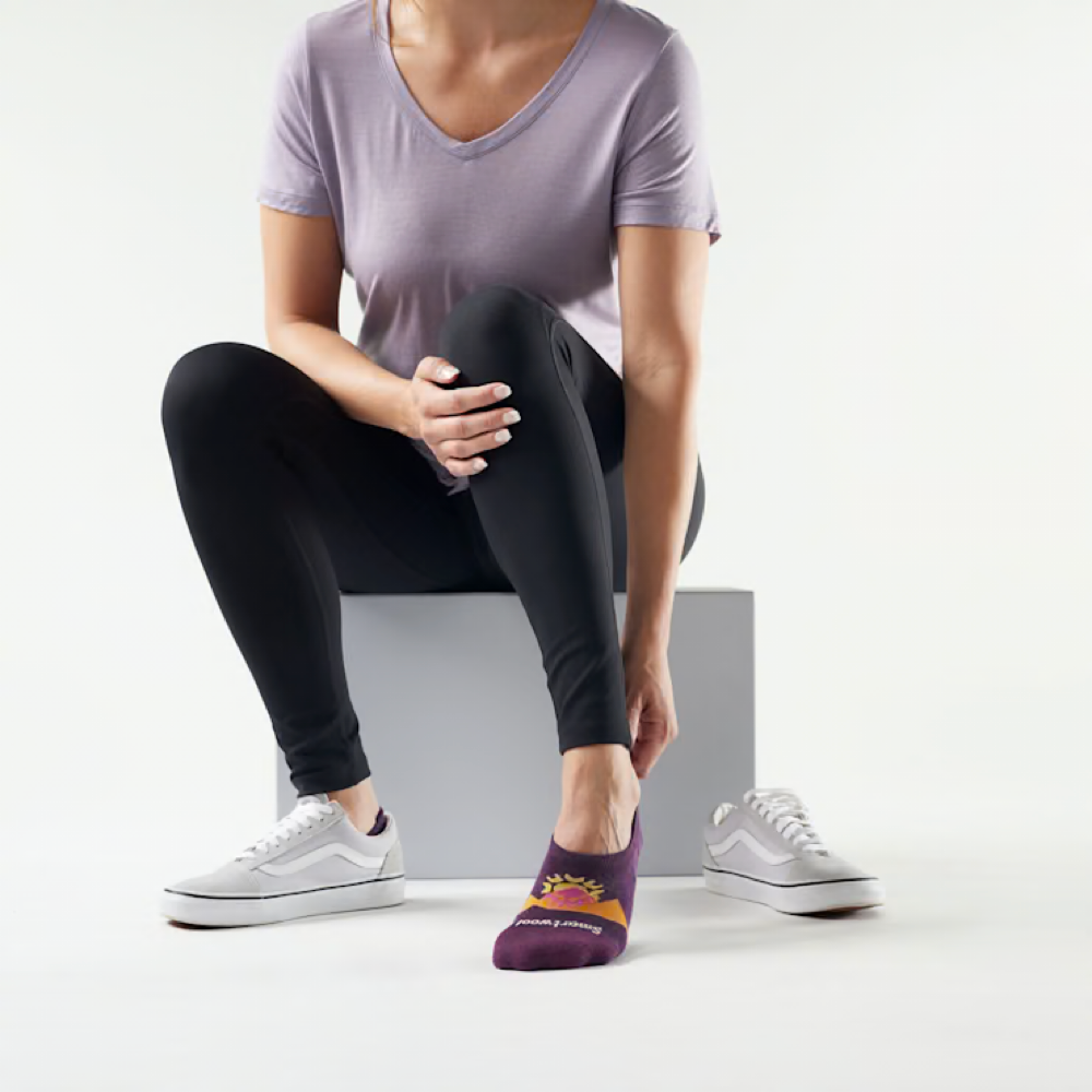 Model view of Smartwool Everyday Sunrise No Show Socks for women.