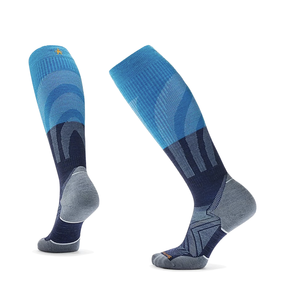 Side (left) view of Smartwool Run Targeted Cushion Compression Over the Calf socks for women.