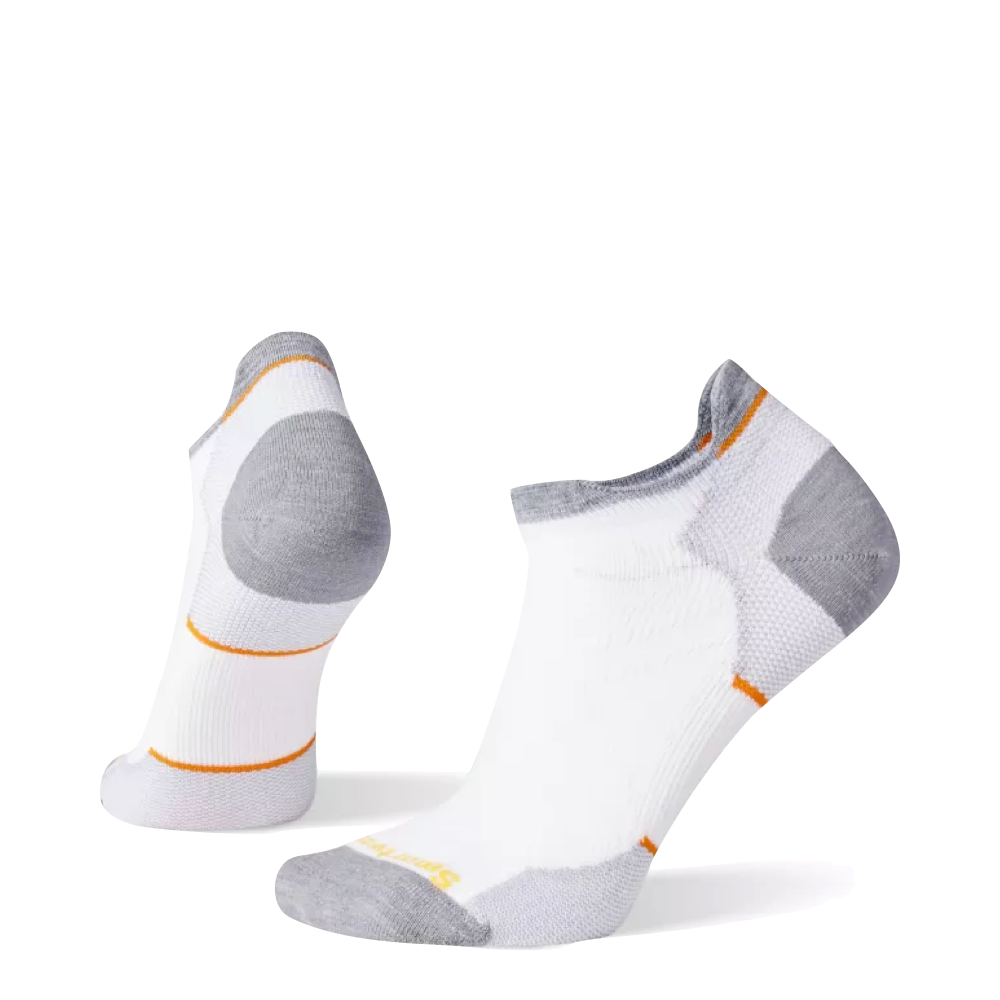 Side (left) view of Smartwool Run Zero Cushion Low Ankle socks for women.