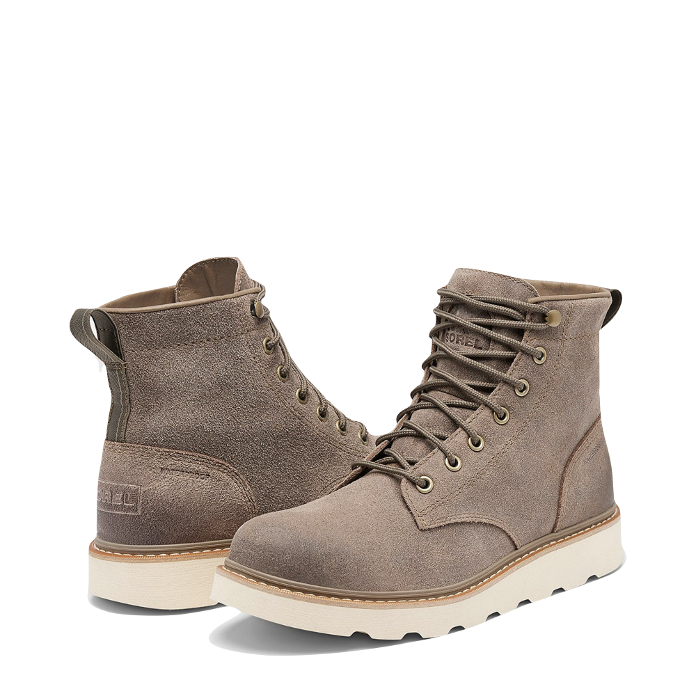 Mudguard and Toe and heel view of Sorel Slabtown 62' Six Waterproof Boot for men.