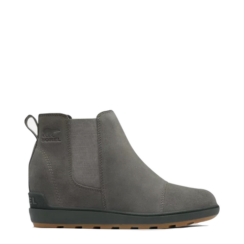 Sorel Women's Evie II Waterproof Wedge Chelsea Boot in Quarry Grey/Grill