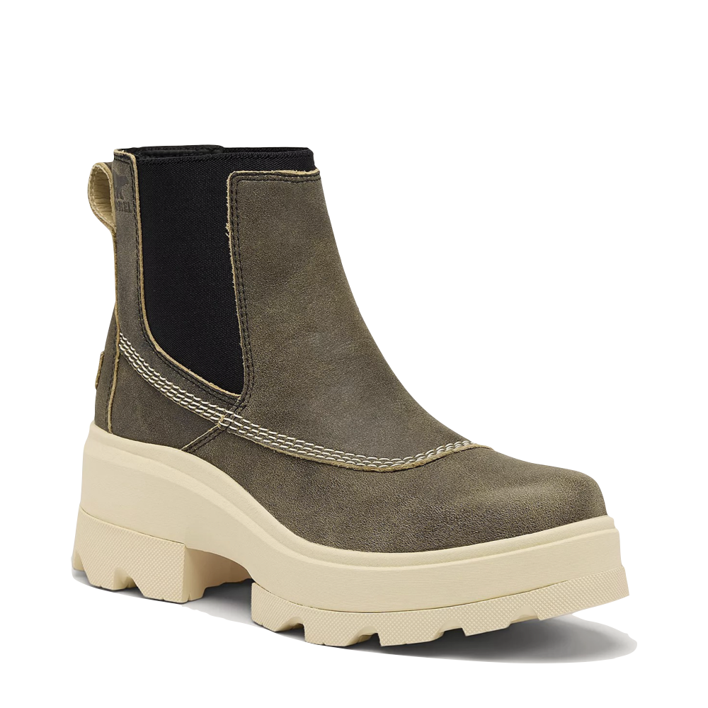 Mudguard and Toe view of Sorel Joan FRWD Chelsea Boot for women.