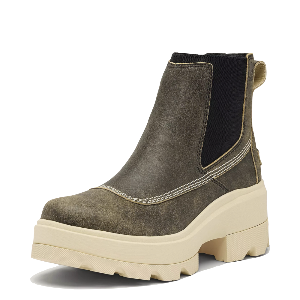 Mudguard and Toe view of Sorel Joan FRWD Chelsea Boot for women.