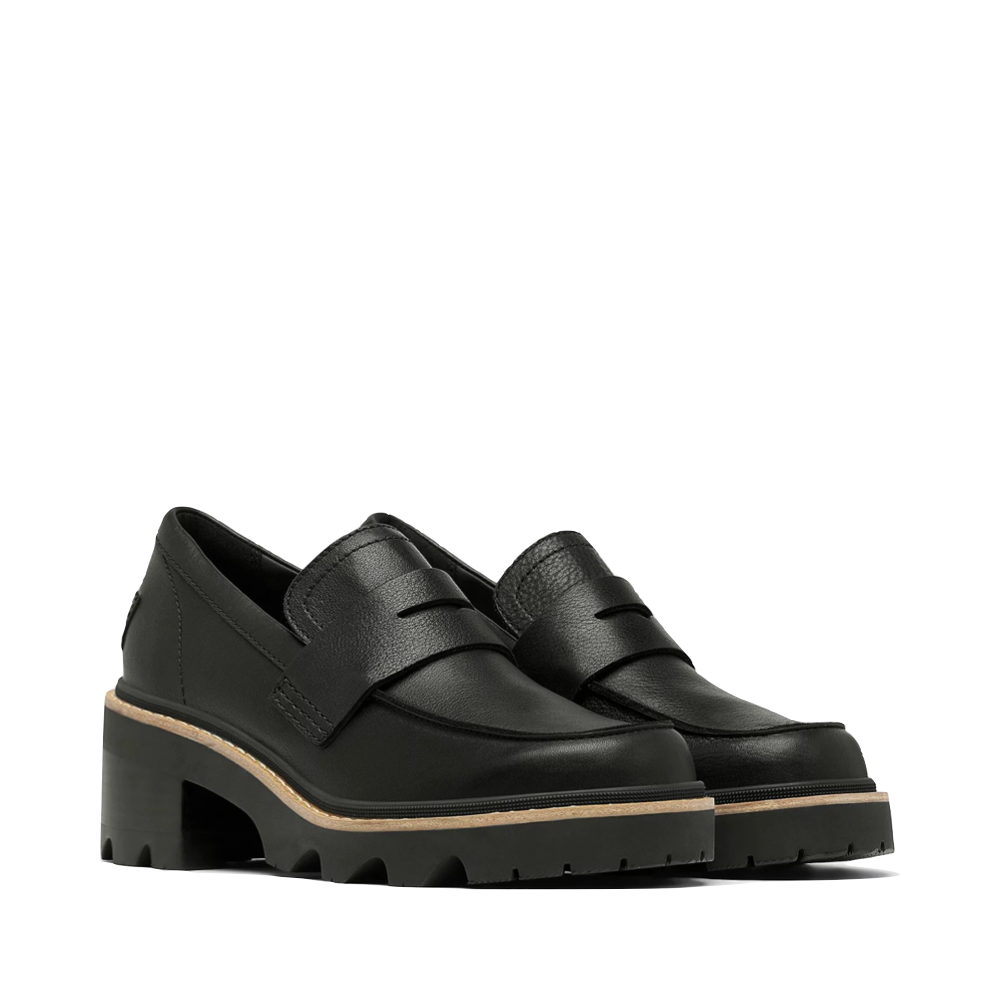 Toe view of Sorel Joan Now City Leather Heeled Loafer for women.