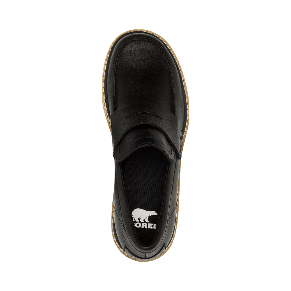 Top-down view of Sorel Joan Now City Leather Heeled Loafer for women.