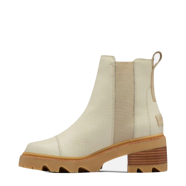 Sorel Women's Joan Now Heeled Waterproof Leather Chelsea Boot (Bleached Ceramic/Gum)