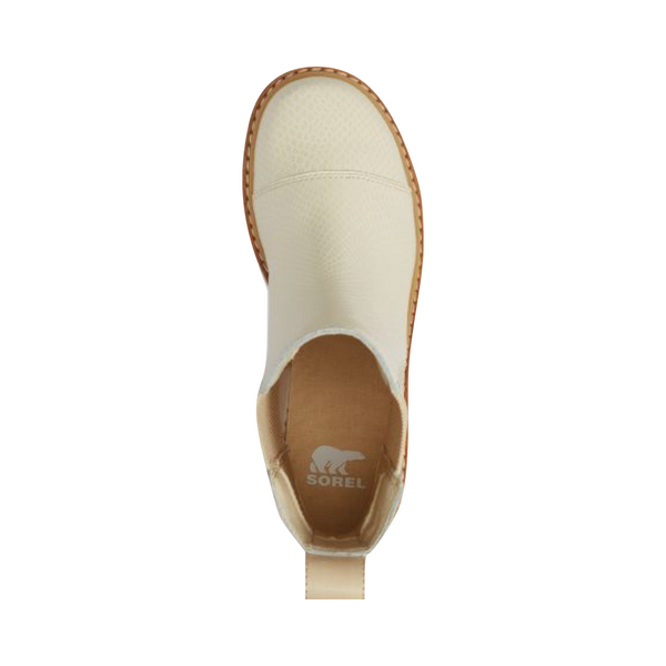 Sorel Women's Joan Now Heeled Waterproof Leather Chelsea Boot (Bleached Ceramic/Gum)