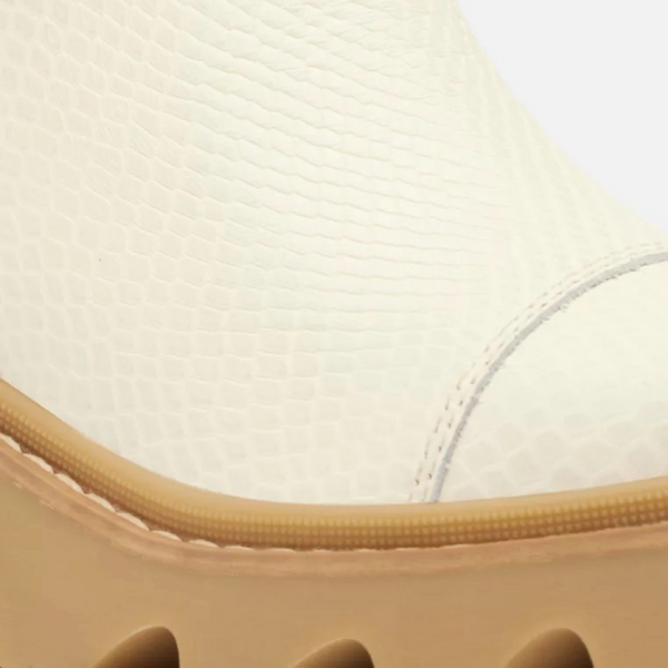 Sorel Women's Joan Now Heeled Waterproof Leather Chelsea Boot (Bleached Ceramic/Gum)