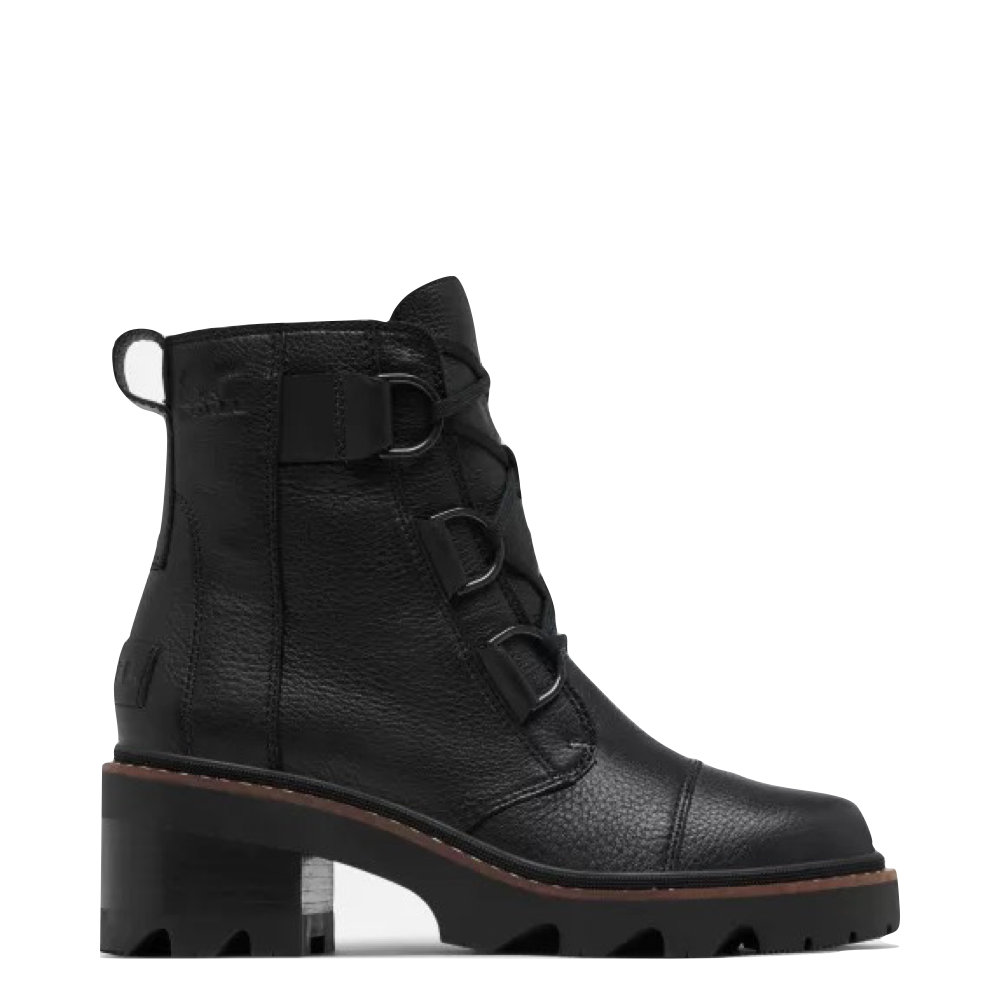 Sorel Women's Joan Now Heeled Waterproof Leather Lace Boot in Black