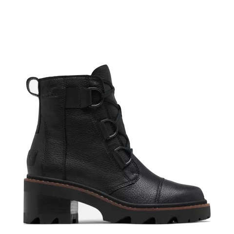 Sorel Women's Joan Now Heeled Waterproof Leather Lace Boot in Black