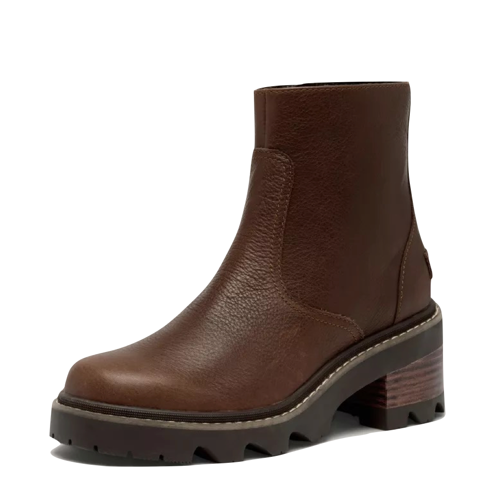 Mudguard and Toe view of Sorel Joan Now Zip Bootie for women.