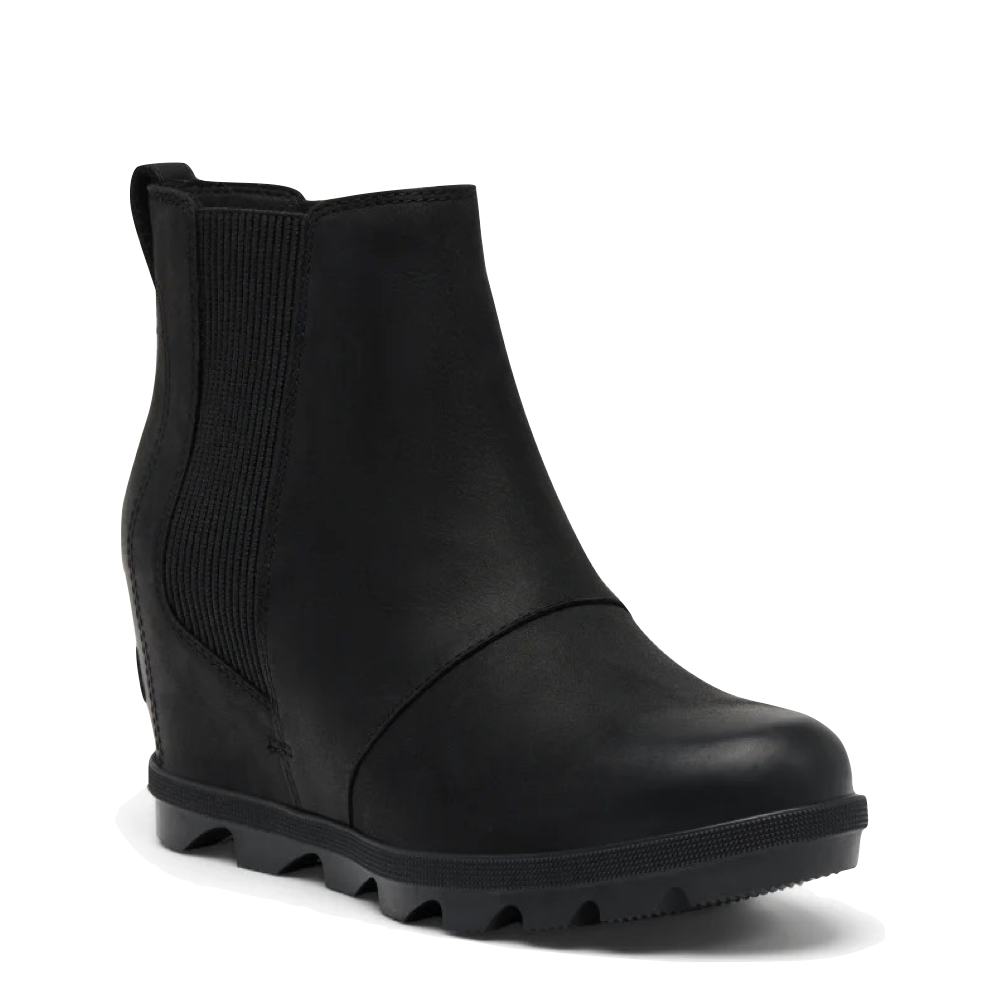 Mudguard and Toe view of Sorel Joan Rhapsody Chelsea Wedge Bootie for women.