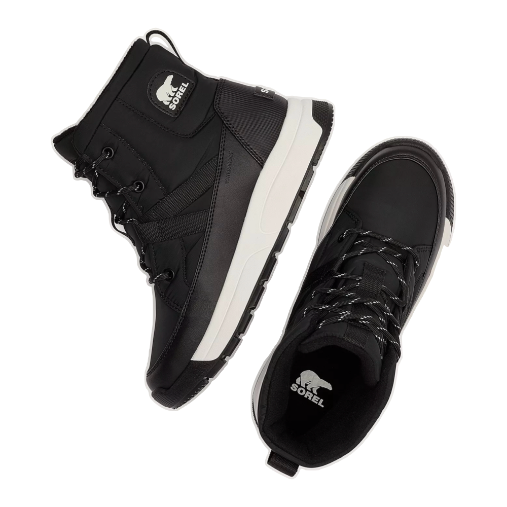 Top-down and side view of Sorel Whitney III Mid Waterproof Boot for women.