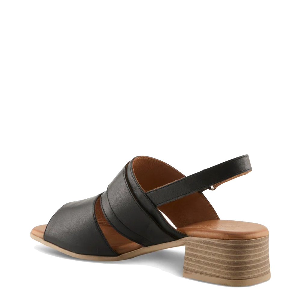 Heel view of Spring Step Acoliana Heeled Sandal for women.