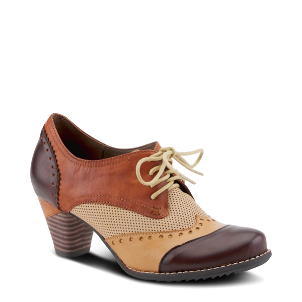 Spring Step Women's Bardot Tie Pump in Brown