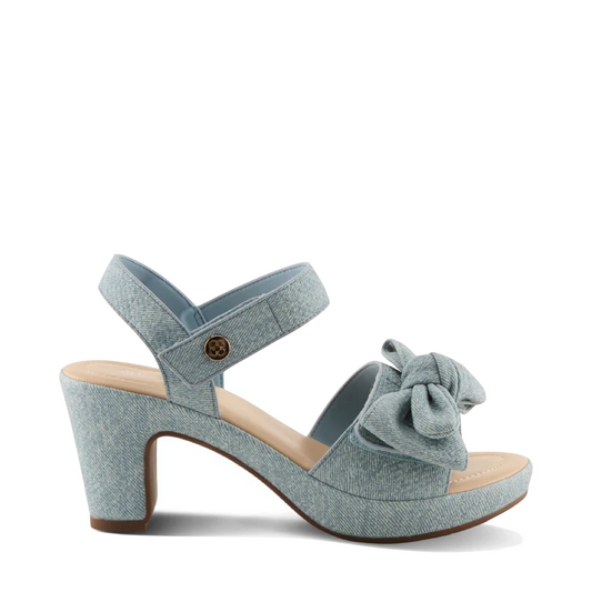 Side (right) view of Spring Step Bowdee Heeled Sandal for women.