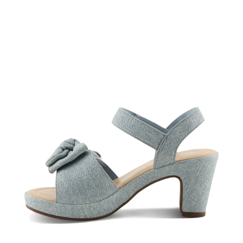 Side (left) view of Spring Step Bowdee Heeled Sandal for women.