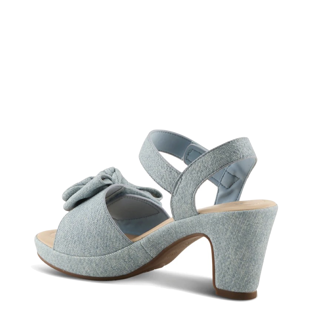 Heel view of Spring Step Bowdee Heeled Sandal for women.