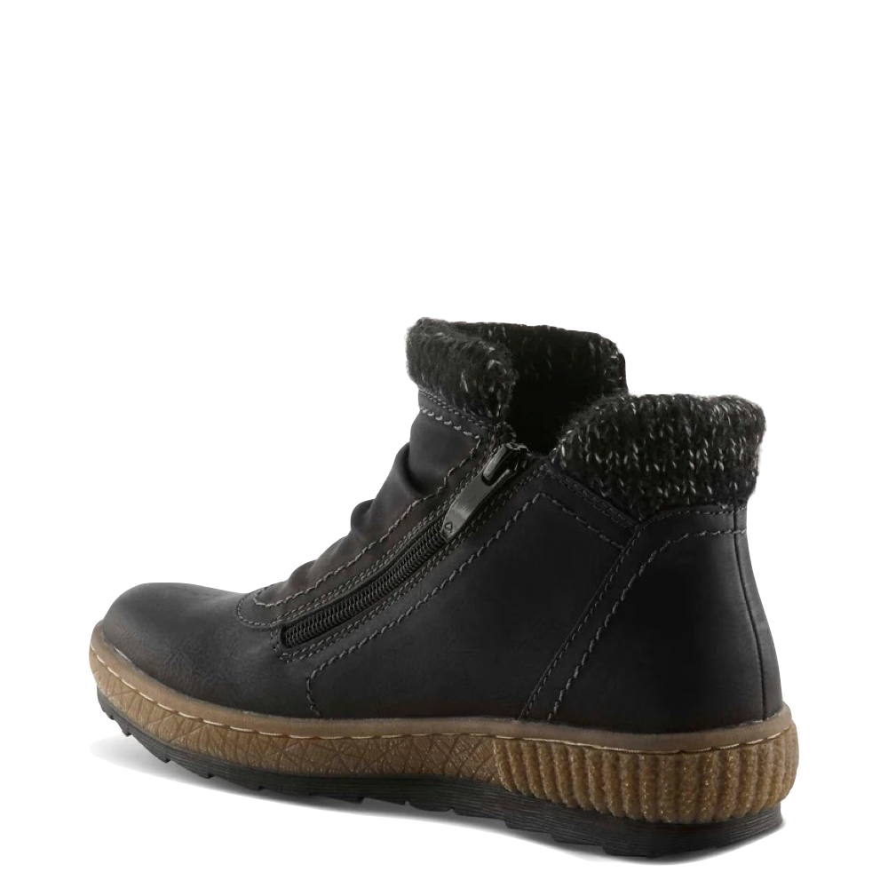 Heel view of Spring Step Cleora Side Zip Water Resistant Boot for women.