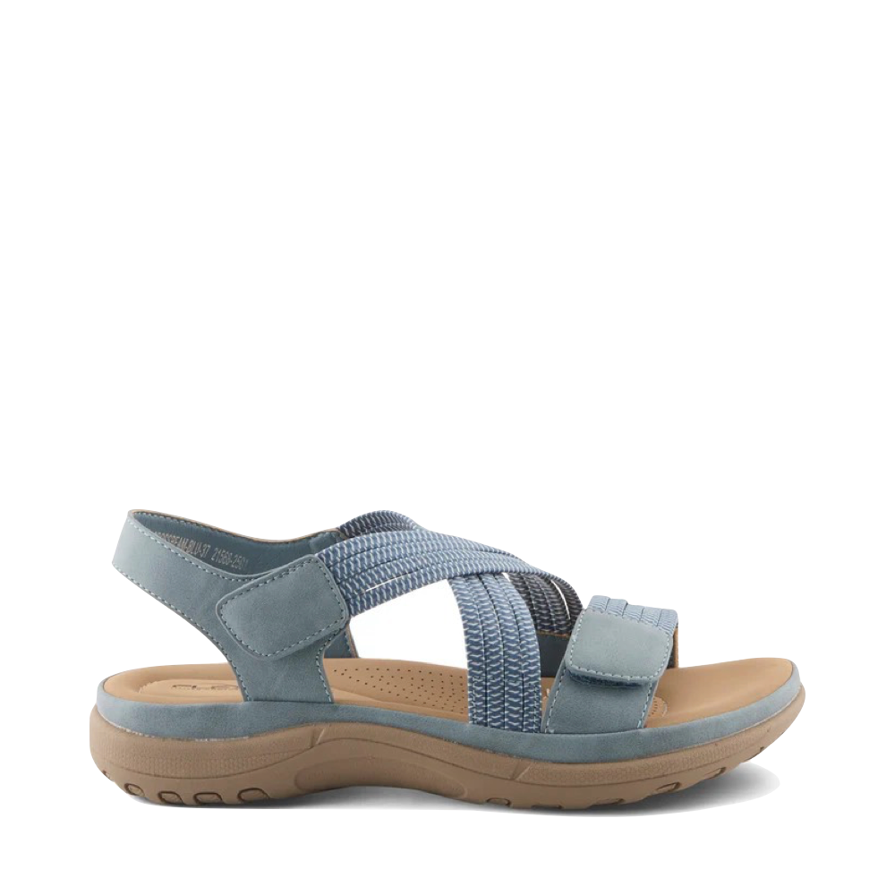 Side (right) view of Spring Step Crossbeam Sandal for women.