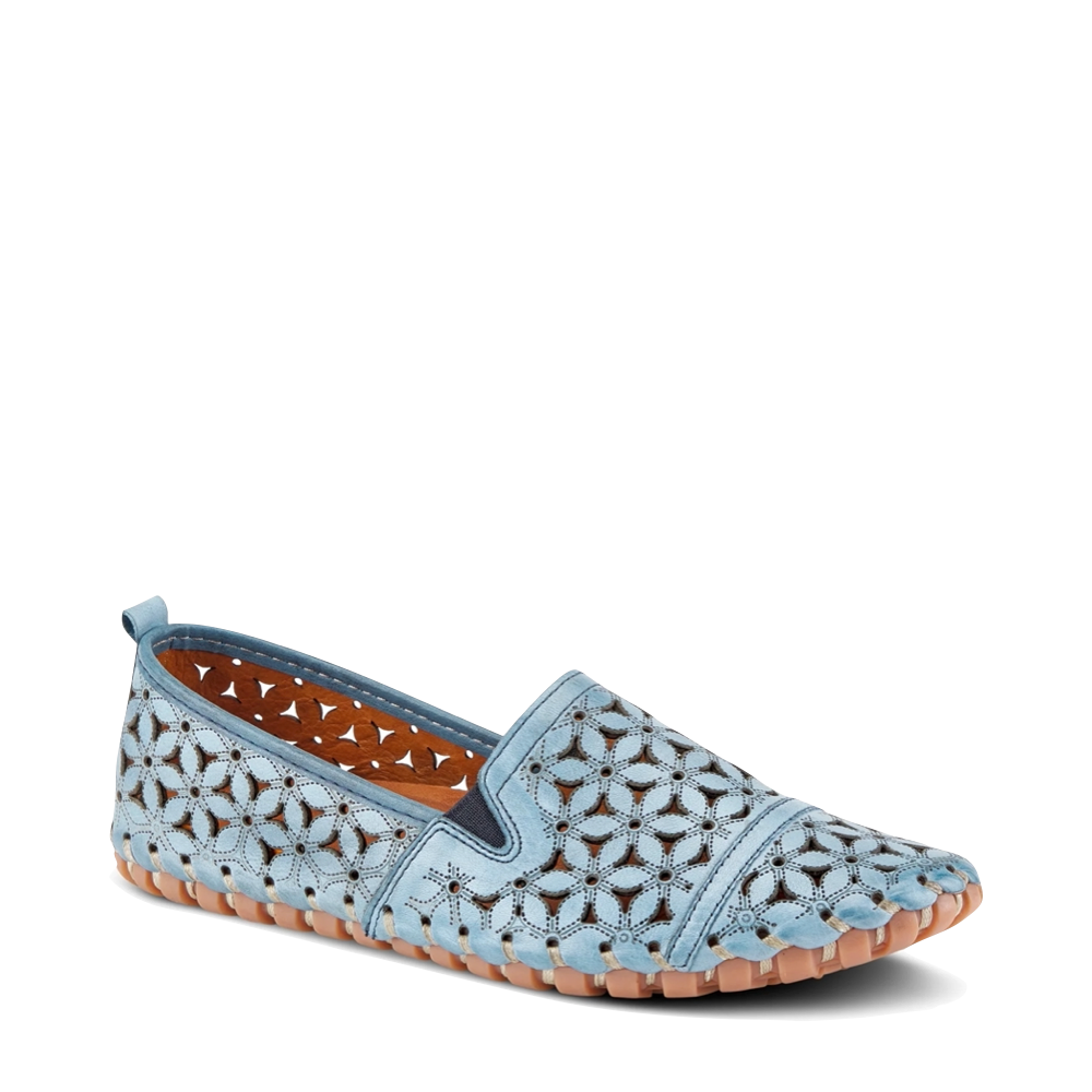 Toe view of Spring Step Flowerflow Perfed Flat for women.