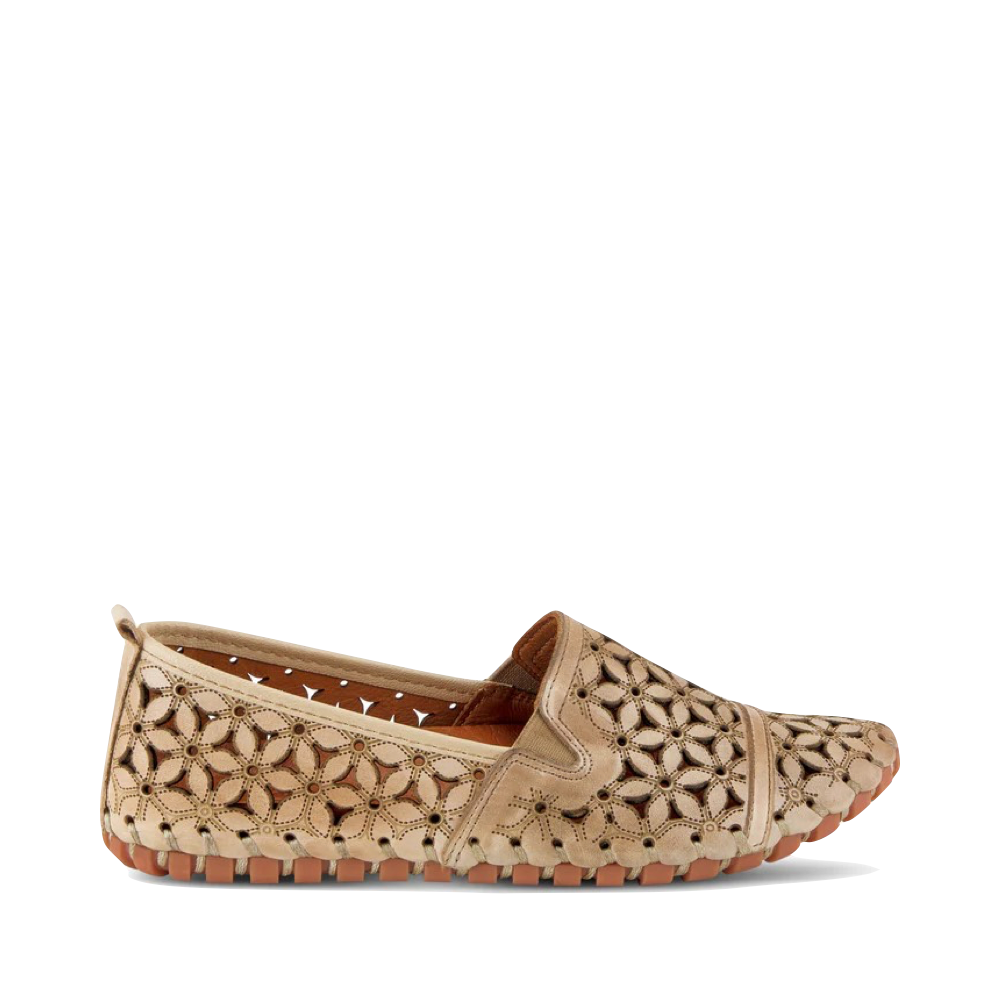Side (right) view of Spring Step Flowerflow Slip On Flat for women.