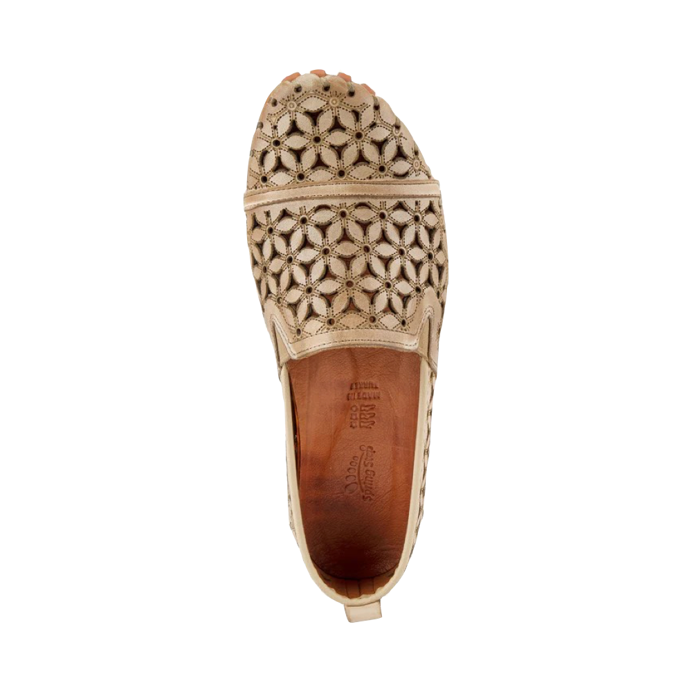 Top-down view of Spring Step Flowerflow Slip On Flat for women.