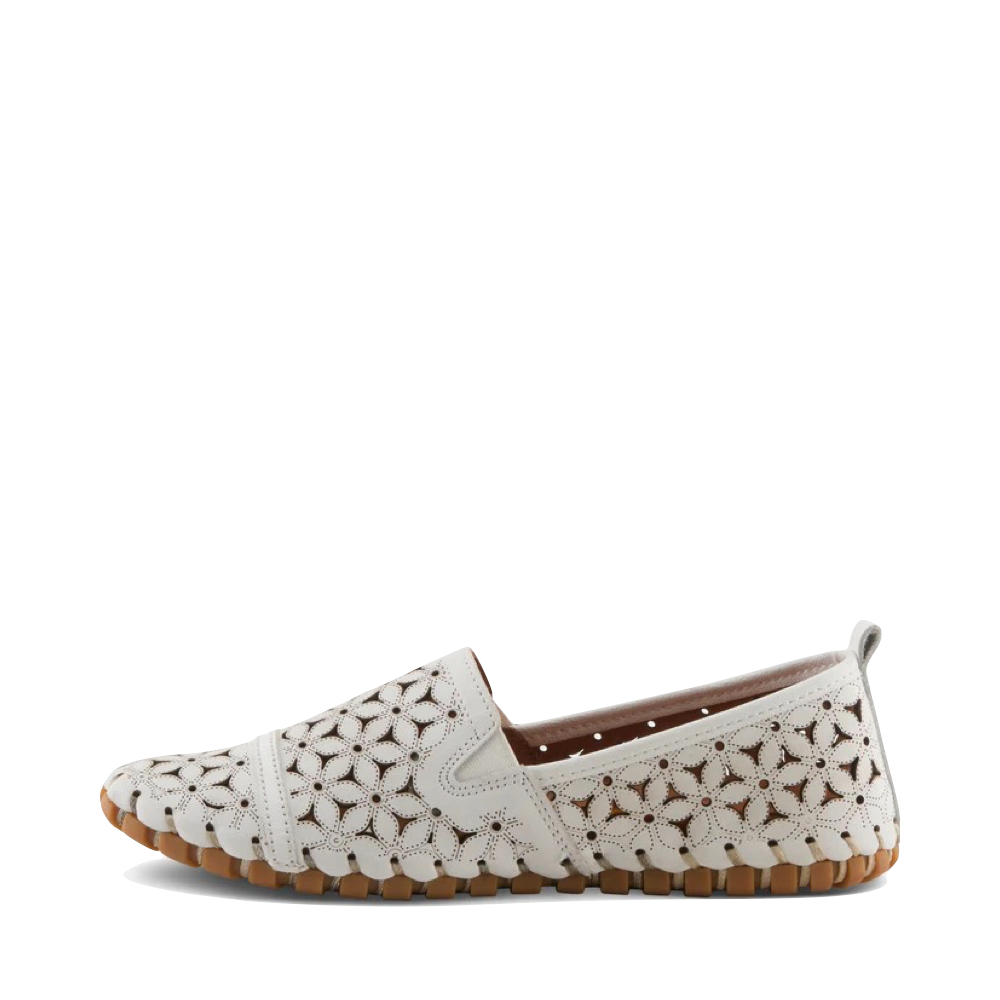 Side (left) view of Spring Step Flowerflow Slip On Flat for women.