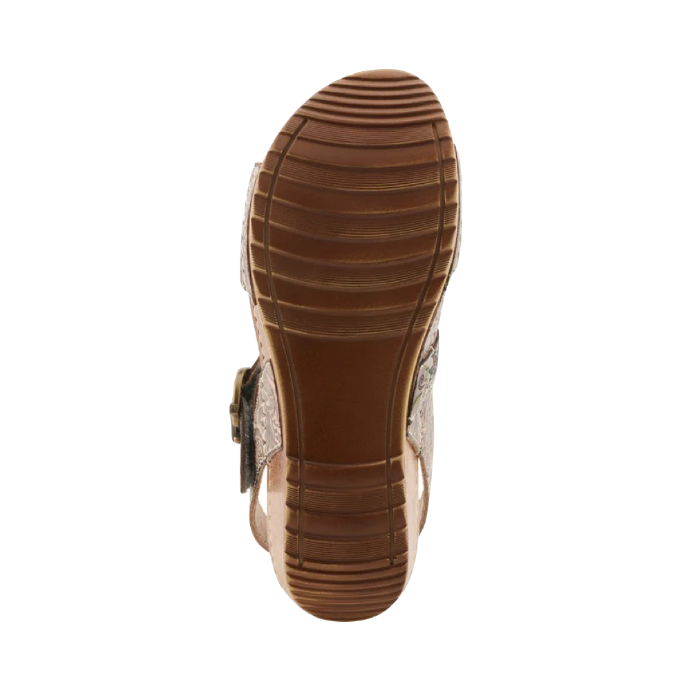 Bottom view of Spring Step Gottaget Wedge Sandal for women.