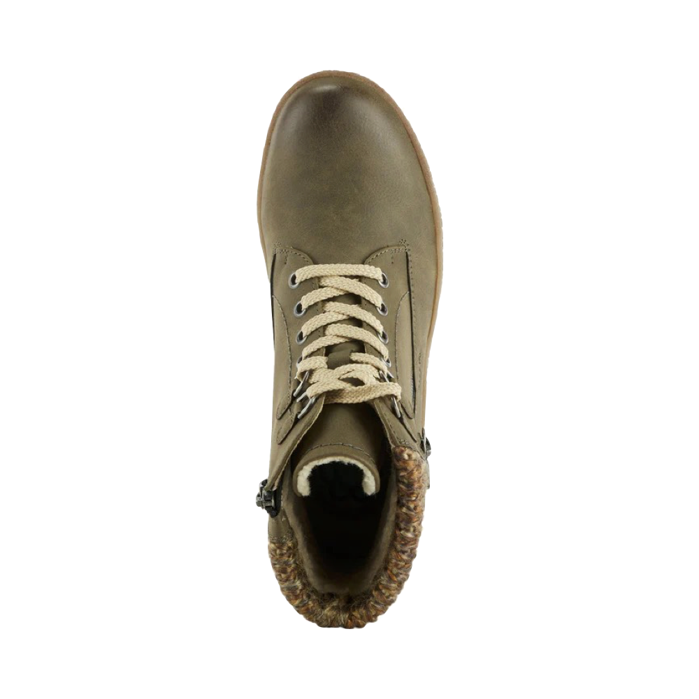 Top-down view of Spring Step Karlene Side Zip Lace Waterproof Boots for women.