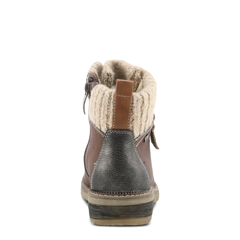 Back view of Spring Step Khazera Side Zip Waterproof Lace Boot for women.