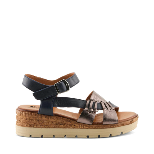 Side (right) view of Spring Step Kirra Wedge Sandal for women.