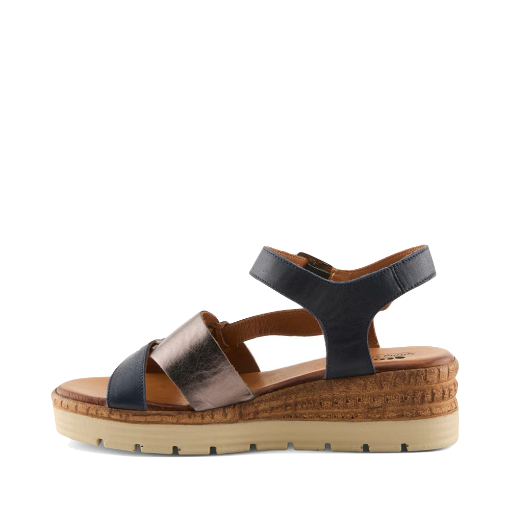 Side (left) view of Spring Step Kirra Wedge Sandal for women.