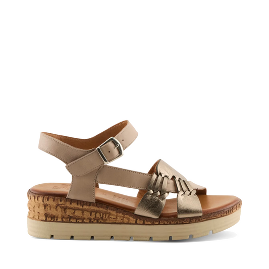Side (right) view of Spring Step Kirra Wedge Sandal for women.