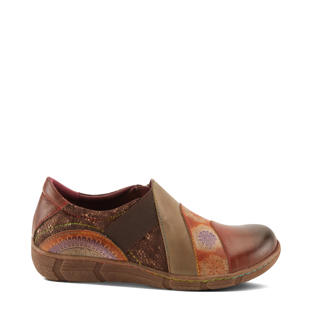 Spring Step Women's Lata Side Zip Slip On Shoe in Brown Multi