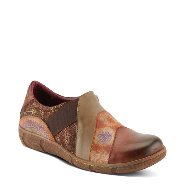 Spring Step Women's Lata Side Zip Slip On Shoe in Brown Multi