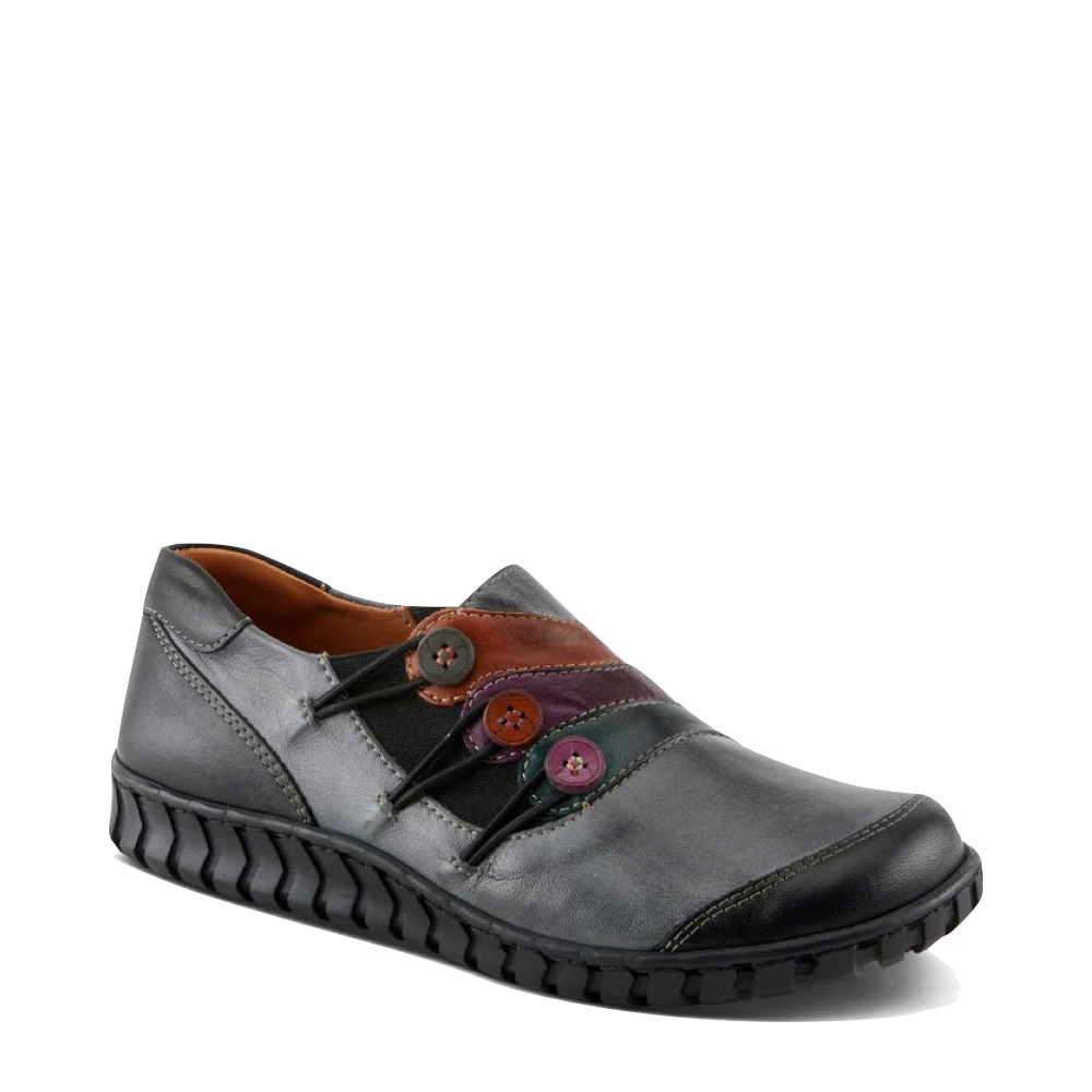 Mudguard and Toe view of Spring Step Neeta Slip On Shoe for women.