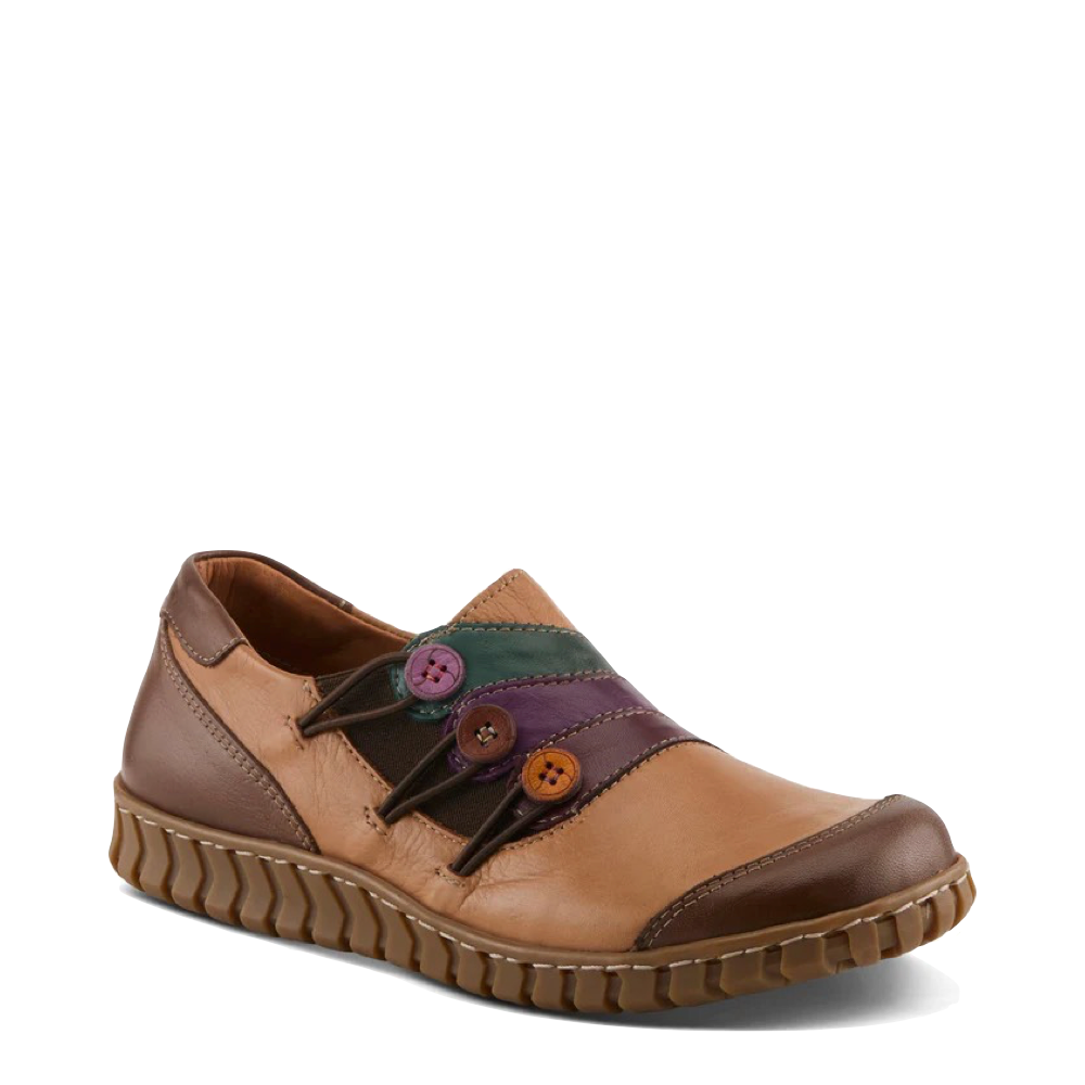 Spring Step Women's Neeta Slip On Shoe in Camel Multi